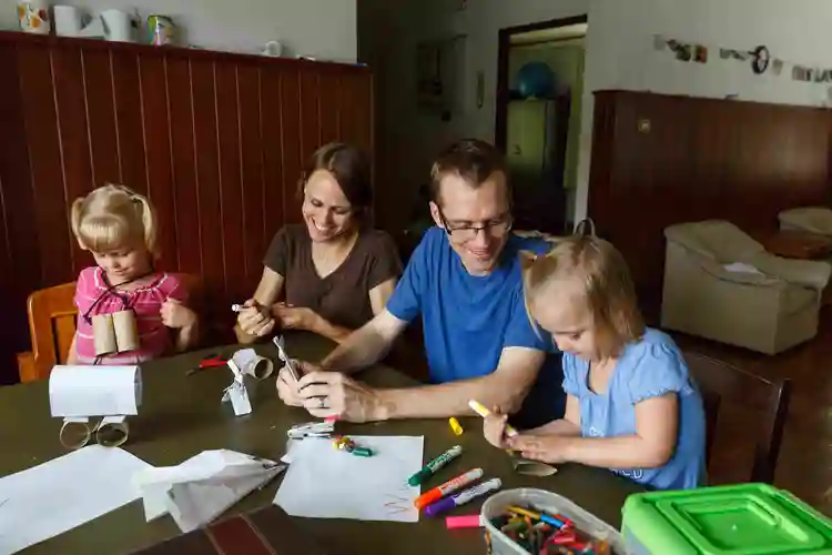 Cheeseman family at table