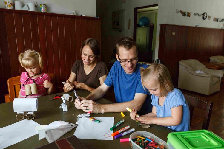 Cheeseman family at table